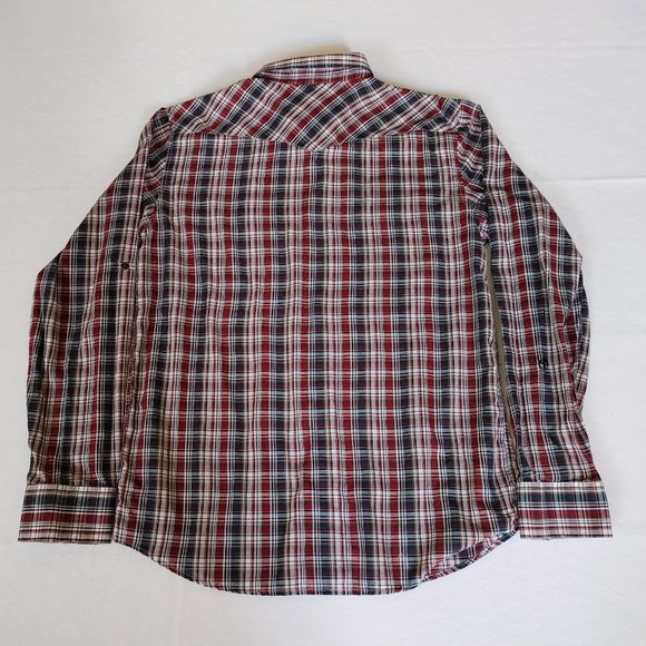 Electric Evolution Men's Red and Blue Plaid Button Up Shirt Large western - Picture 7 of 7